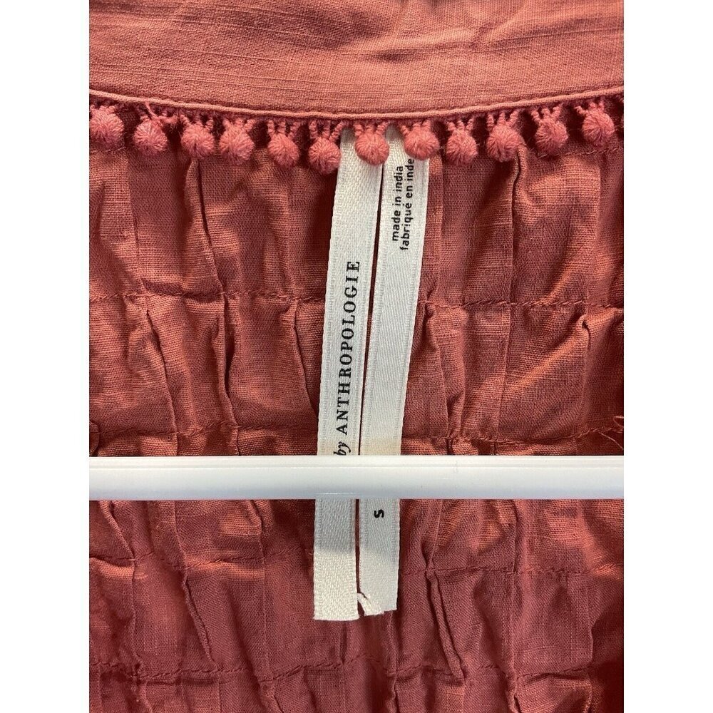 By Anthropologie SM Lace Tunic Dress Clay/ mauve earthy short sleeve Romantic - Picture 7 of 15